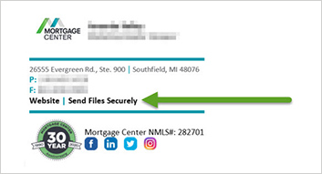 example of the send files securely in mortgage center signatures